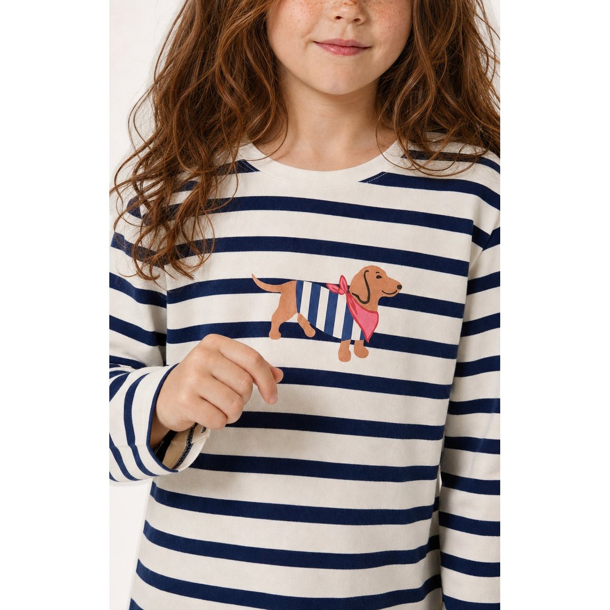 Pyjama enfant en jersey de coton imprimé Tobbie ciel, ARTHUR