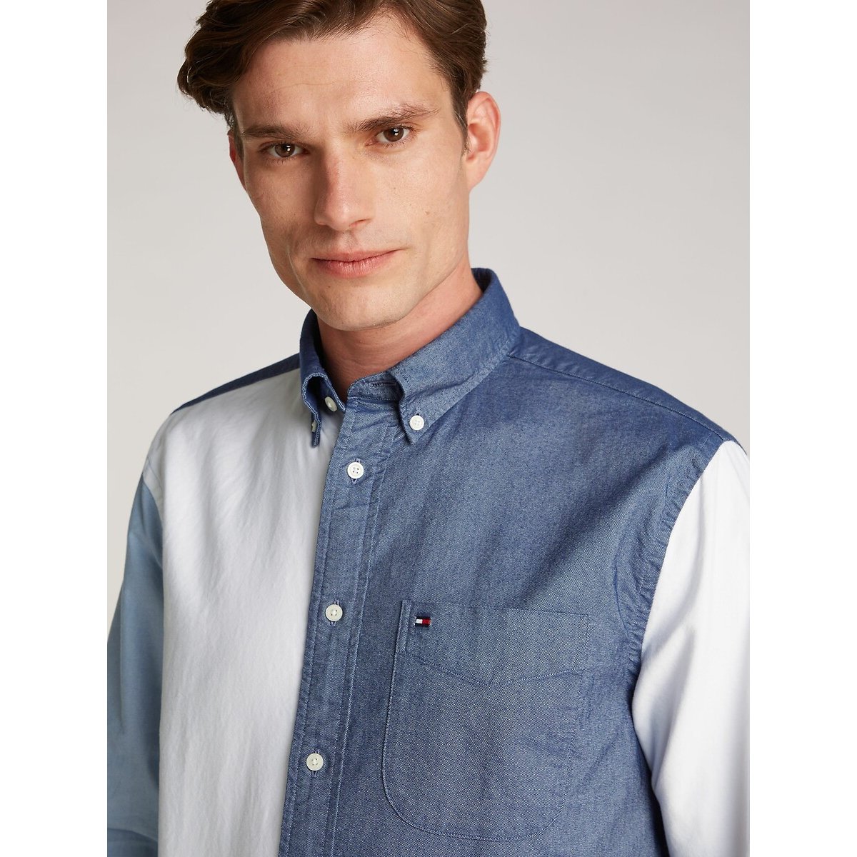 Los hemd oxford colourblock multicolor, TOMMY HILFIGER