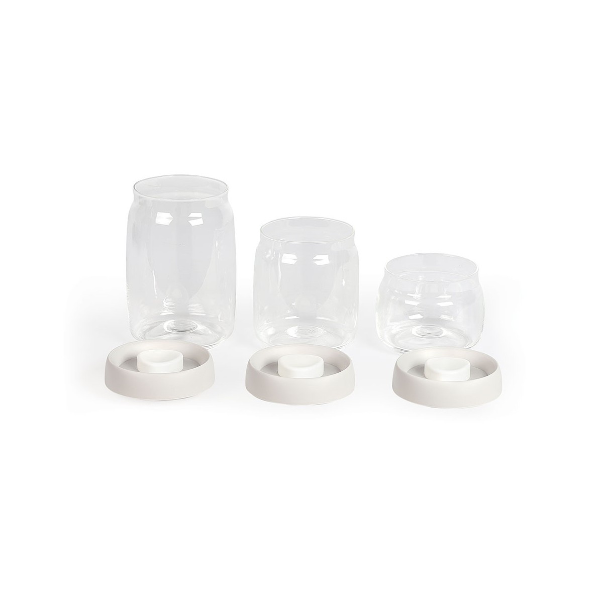 Set de 3 bocaux sous vide transparent, LIVOO