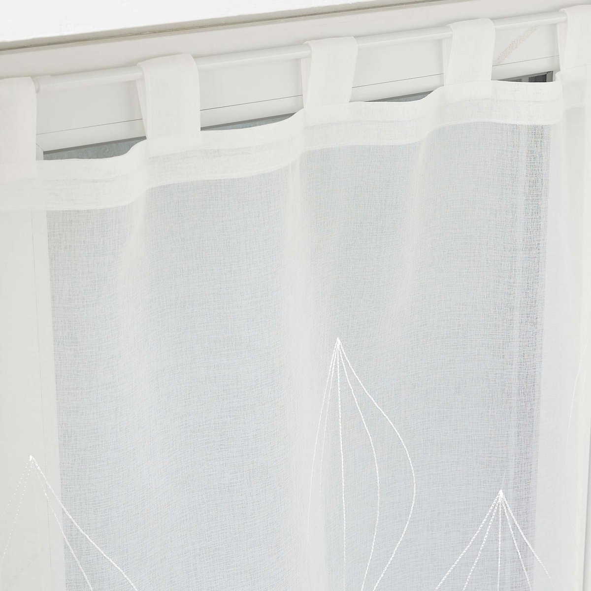 Paire de voilages voile sable Galacte blanc, EDEN