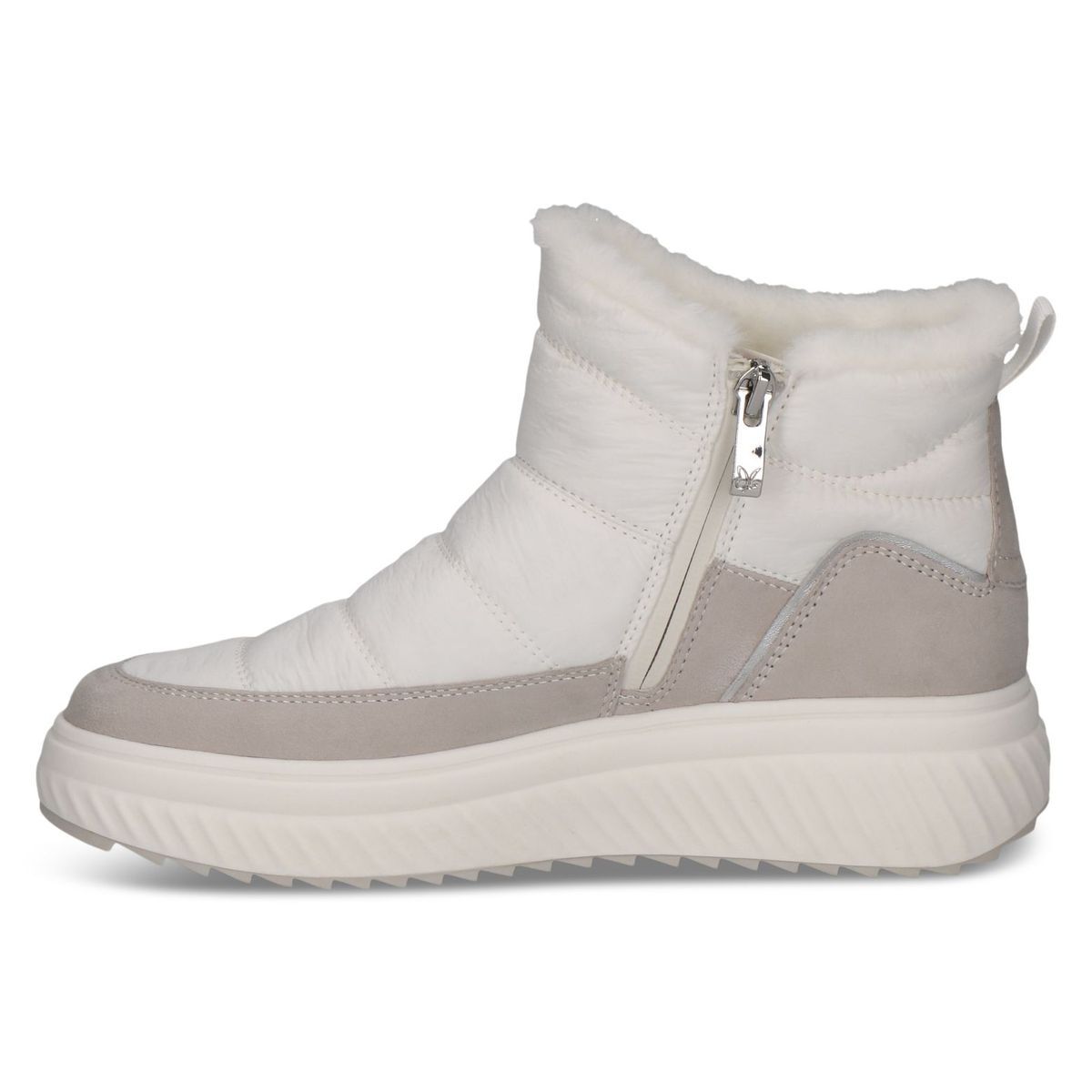 Bottine en cuir blanc or clair, CAPRICE