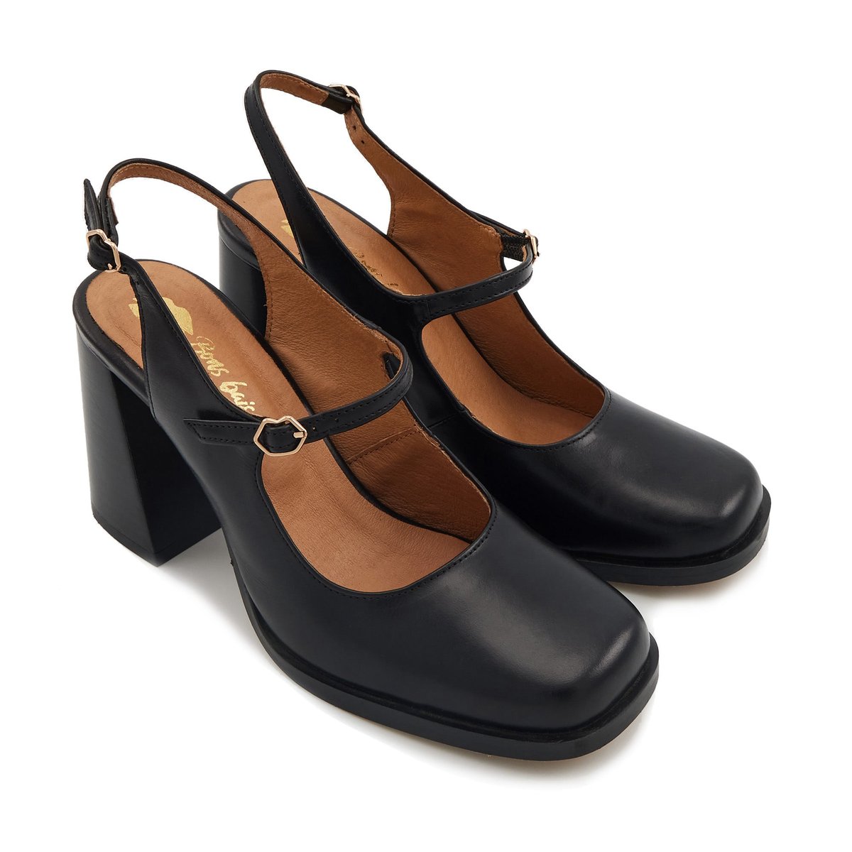 Babies Flora Cuir noir, BONS BAISERS