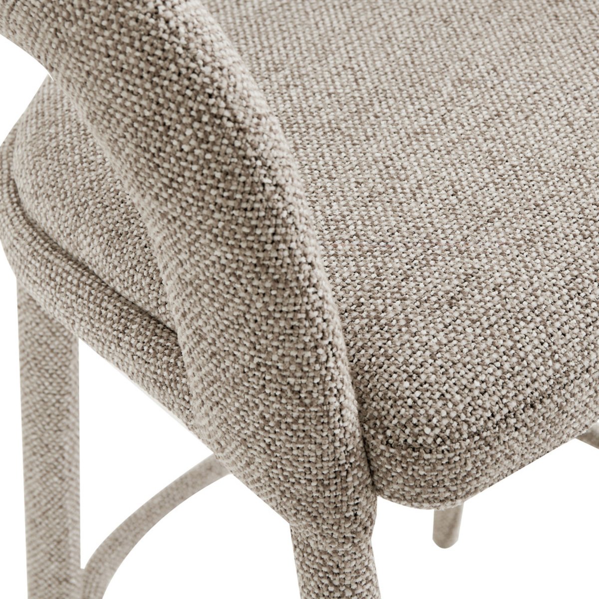 Lot de 2 chaises de bar en tissu H75cm- ROMY marron chiné, DRAWER