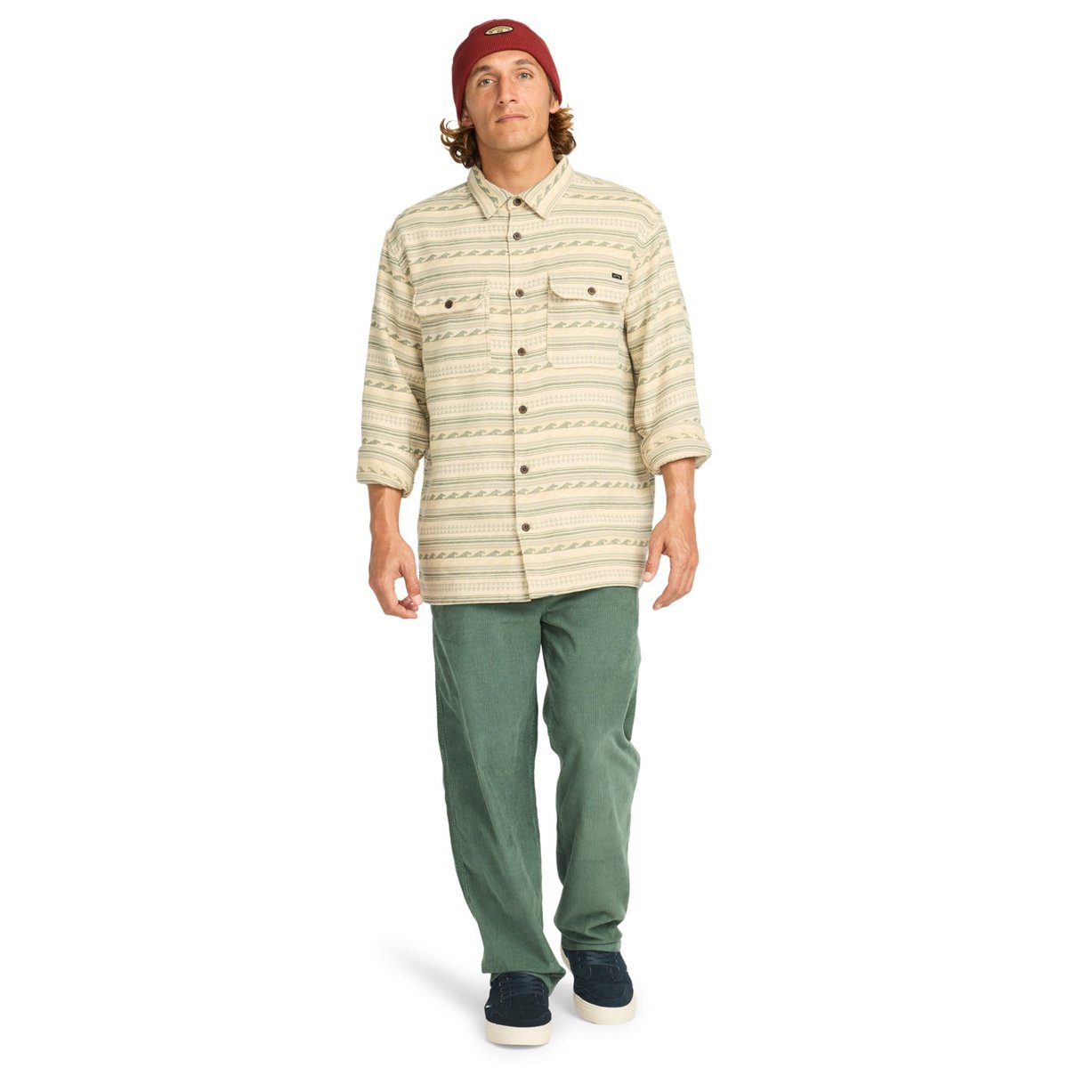 Top tissé texturé tissé teint OFFSHORE JACQUARD FLANNEL vert hunter, BILLABONG