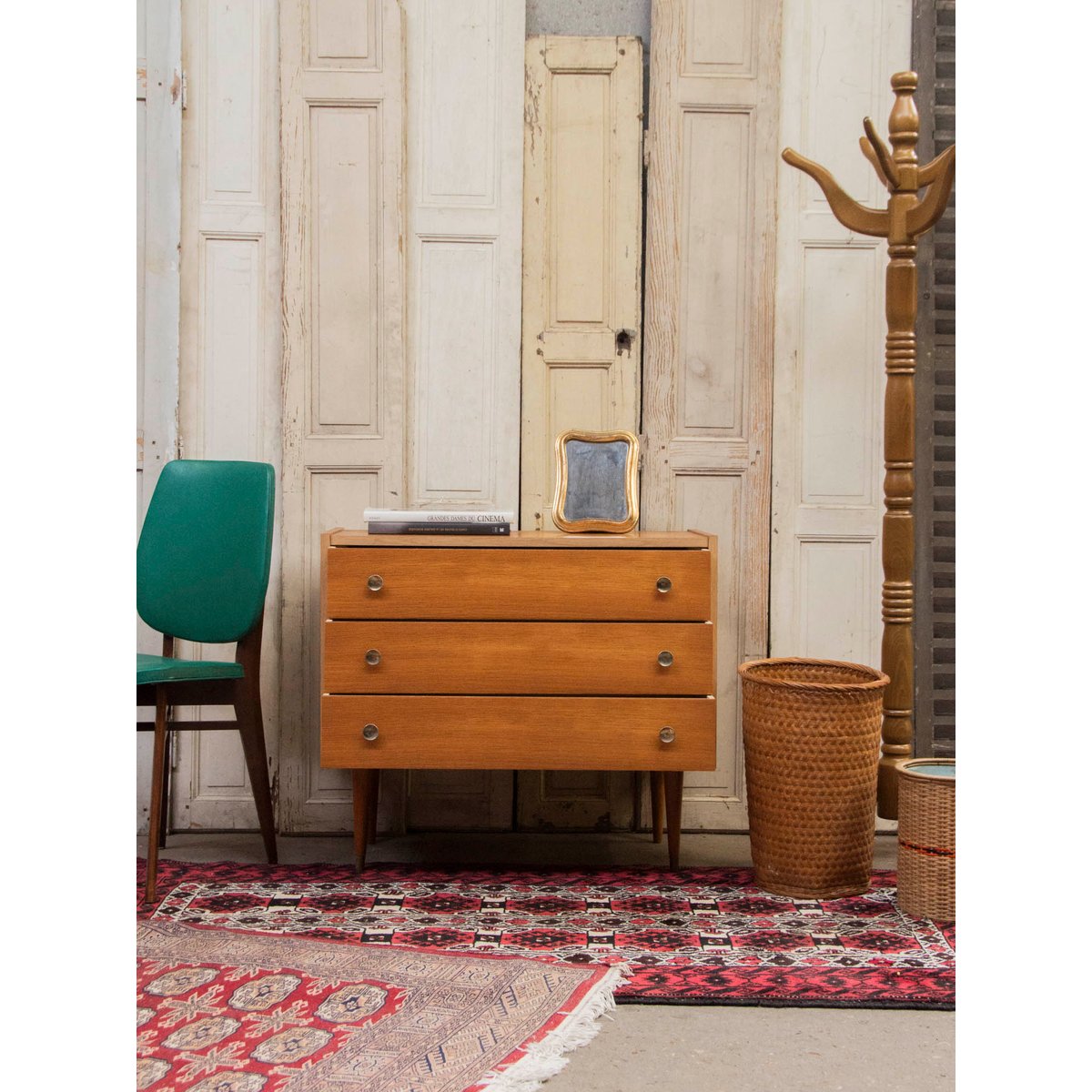 Commode en bois clair Olga N°320 - Bon état bois, DEBONGOUT
