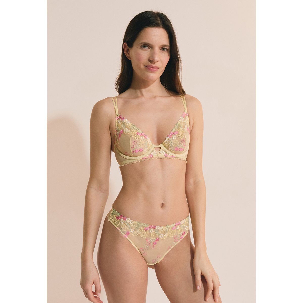 Soutien-gorge classique avec motifs fruits brodés CALYPSO multicolore, ETAM