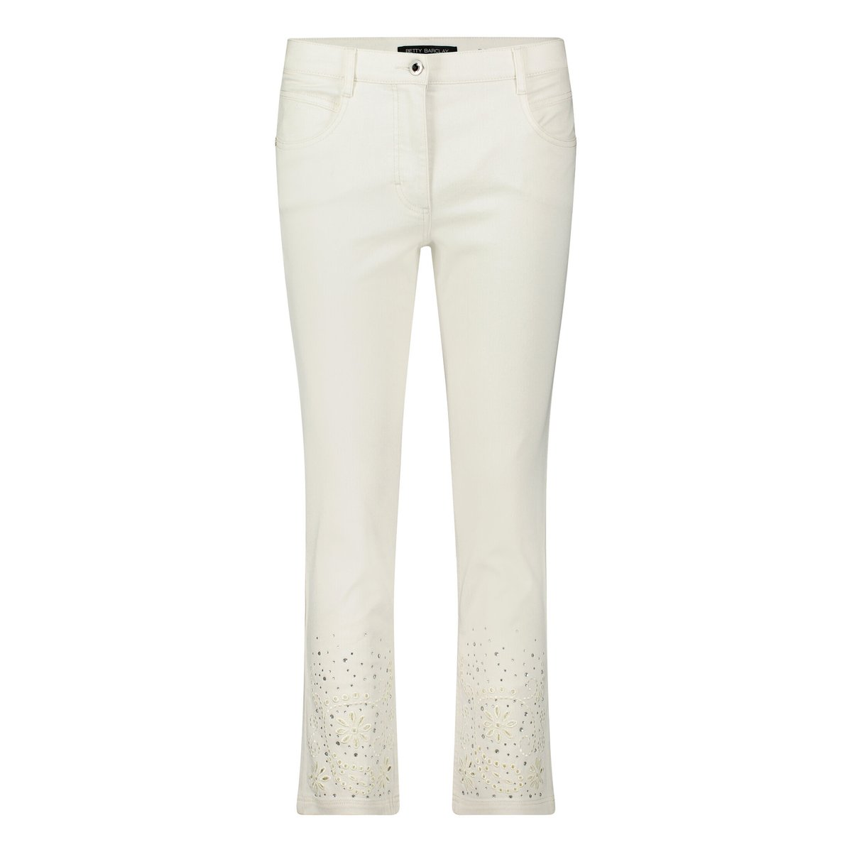 Pantalon casual à broderies blanc, BETTY BARCLAY