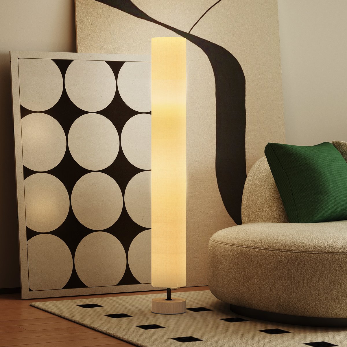 Lampadaire Lin Beige beige, HOMCOM