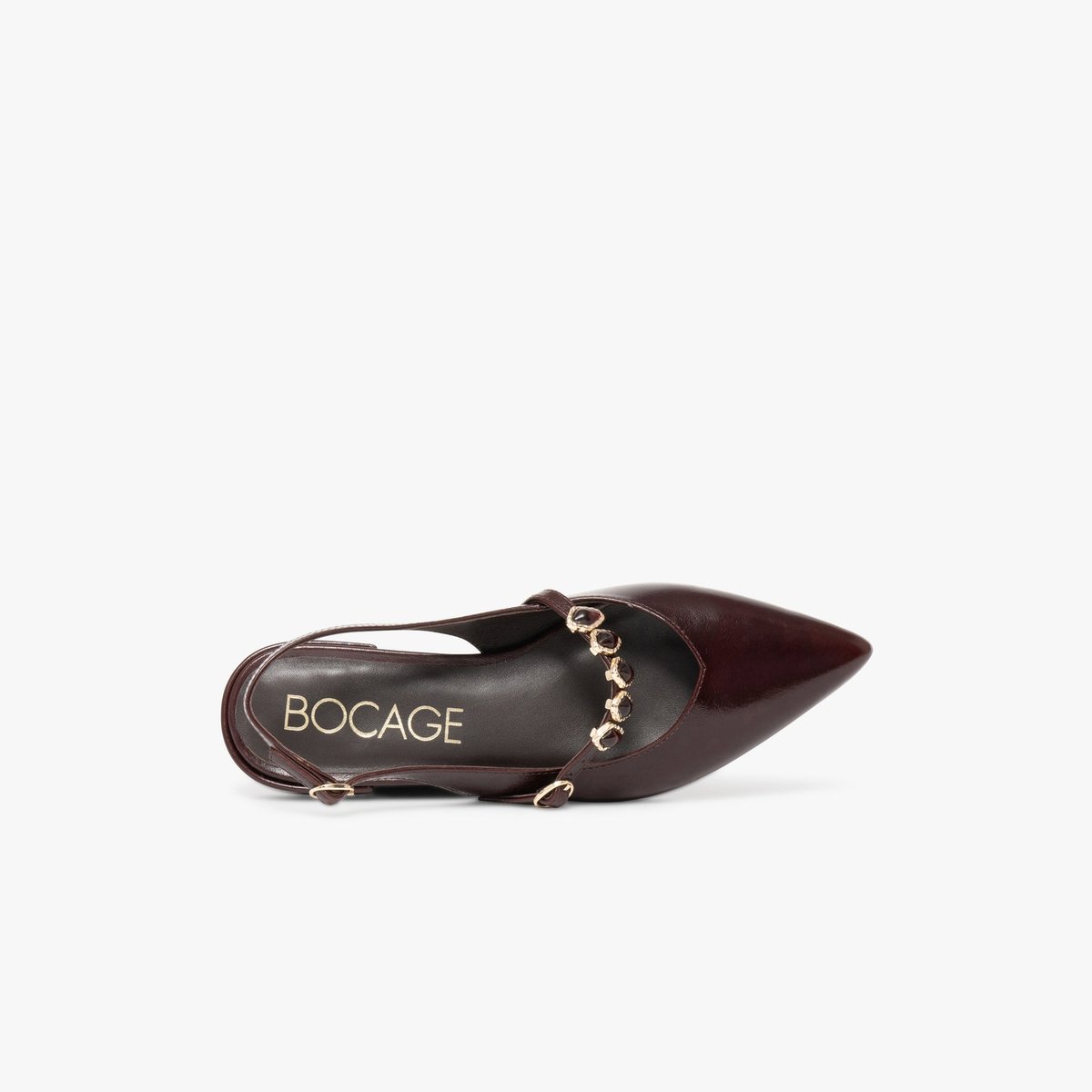 Ballerine en cuir BEVERLY violet pourpre, BOCAGE