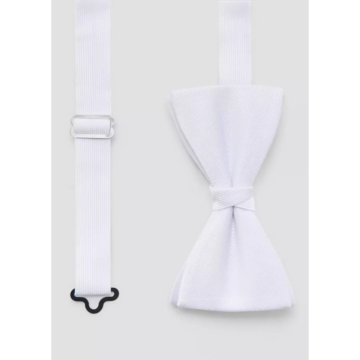 Nœud papillon en soie micro-structure blanc, MANGO MAN