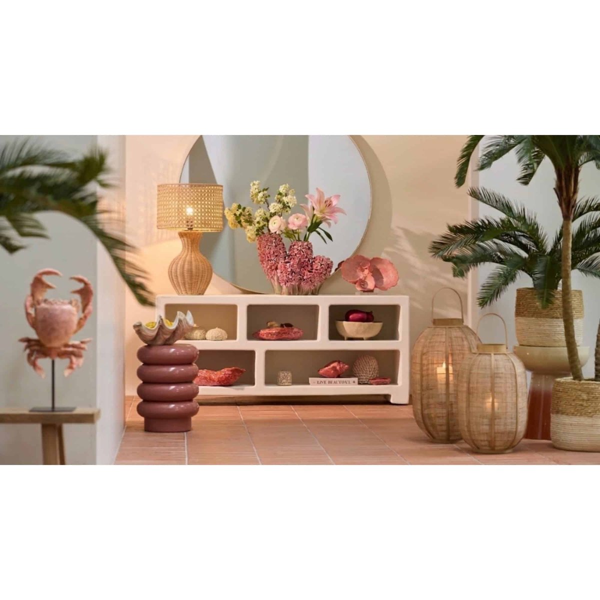 Vase Céramique FLOWER rose, LIGHT & LIVING 