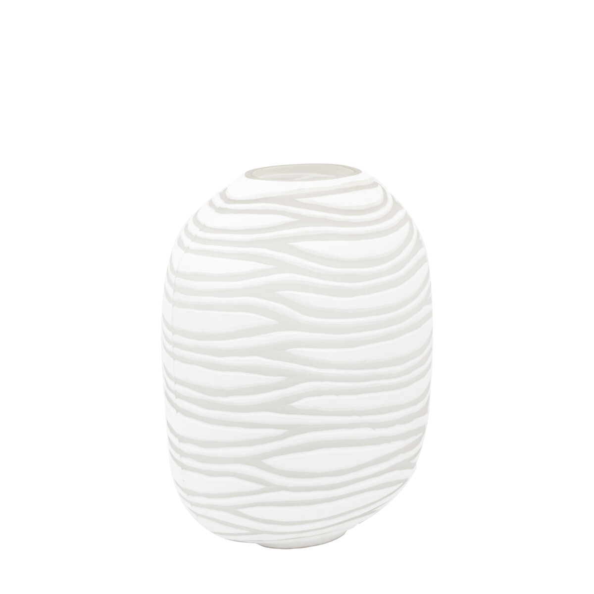 Andorra Handblown 40cm Carved Glass Vase white, ÉDITÉ