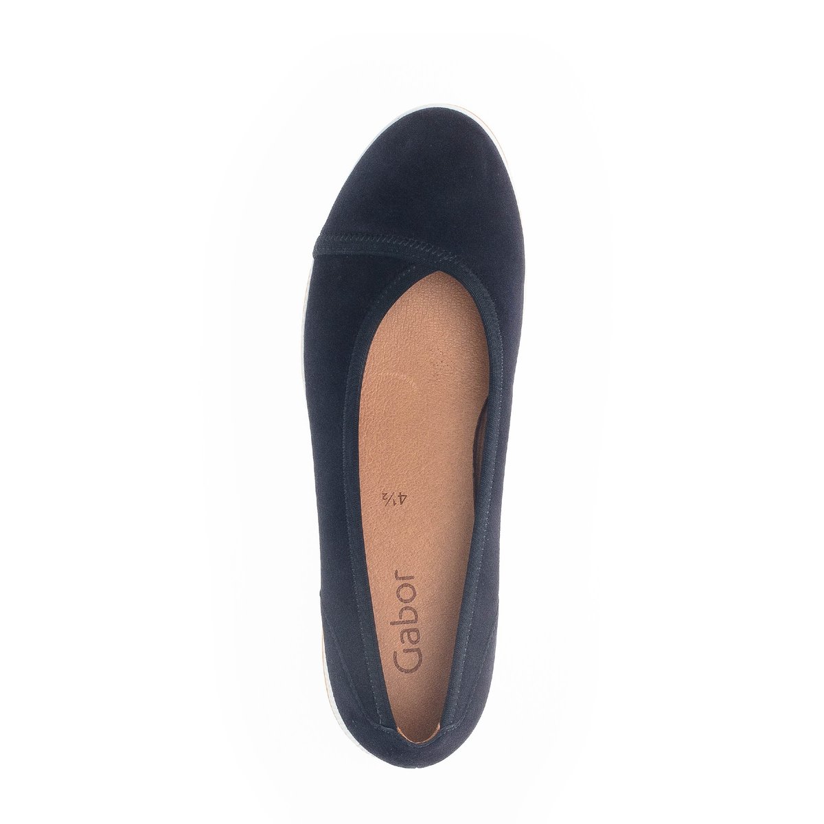 Ballerines en cuir à talon compensé marine, GABOR