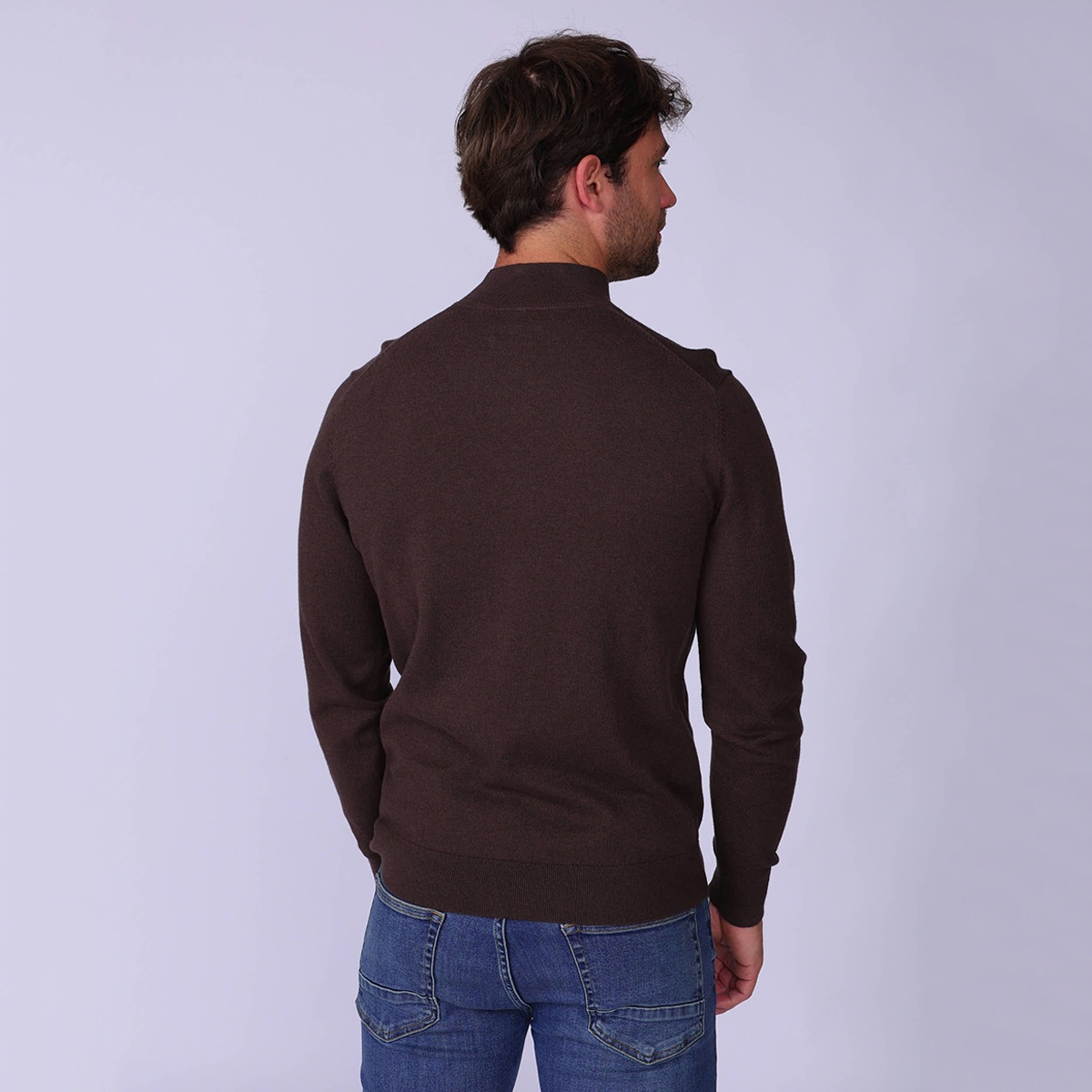 Pull col montant marron, MISE AU GREEN