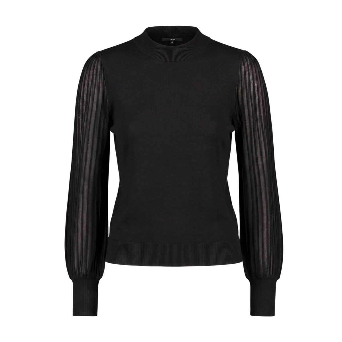 Pull-over en fine maille à manches en dentelle black beauty, ZERO