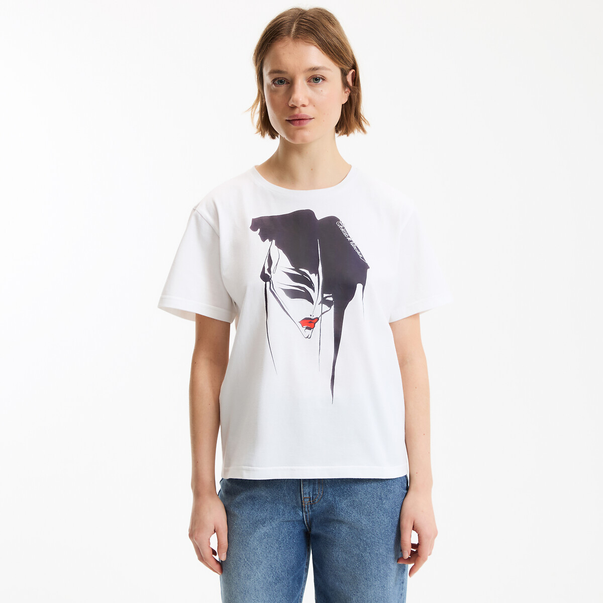 Graphic Print Crew Neck Short Sleeve T-Shirt white, CHARLES DE VILMORIN X LA REDOUTE