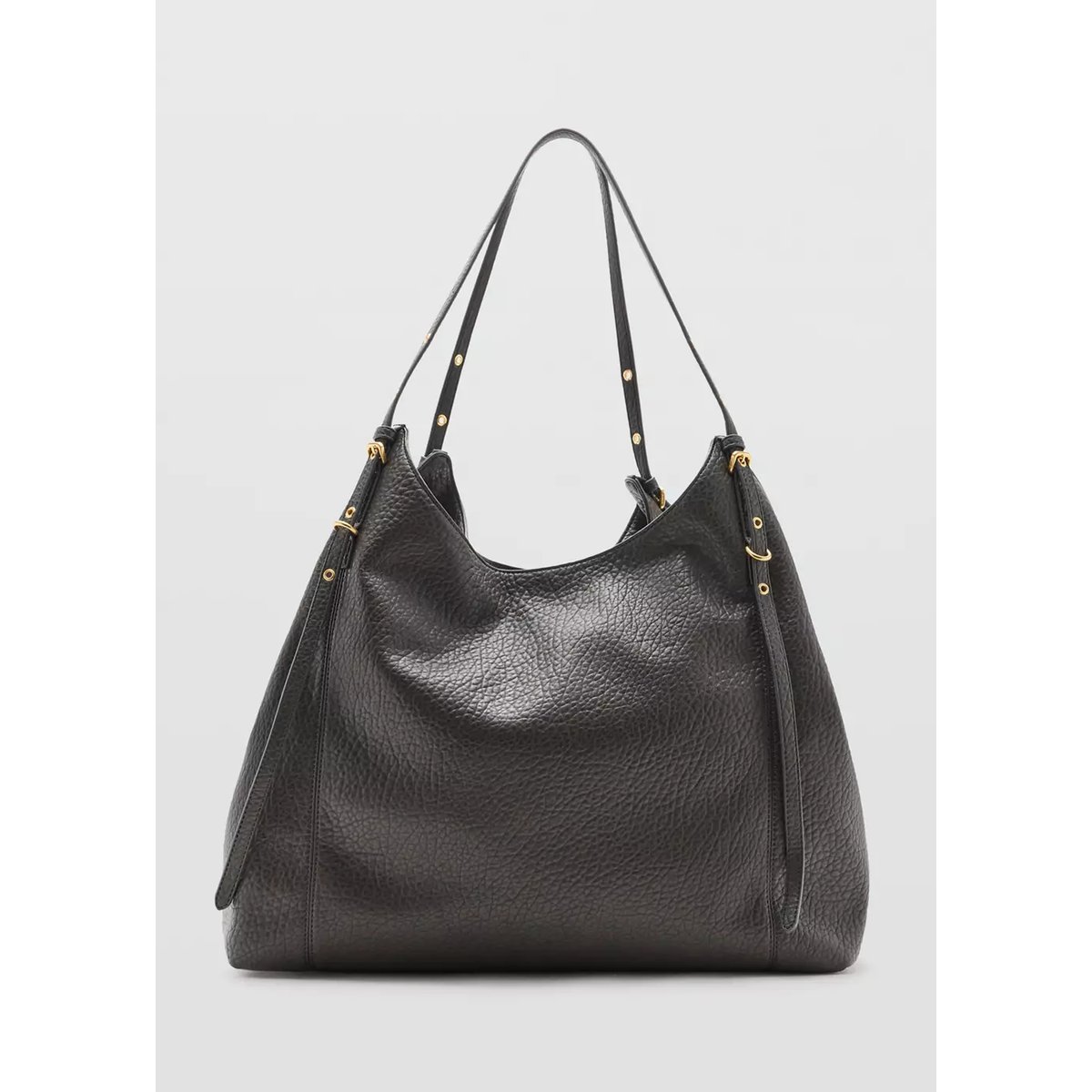 Grand sac seau à boucles gris, MANGO