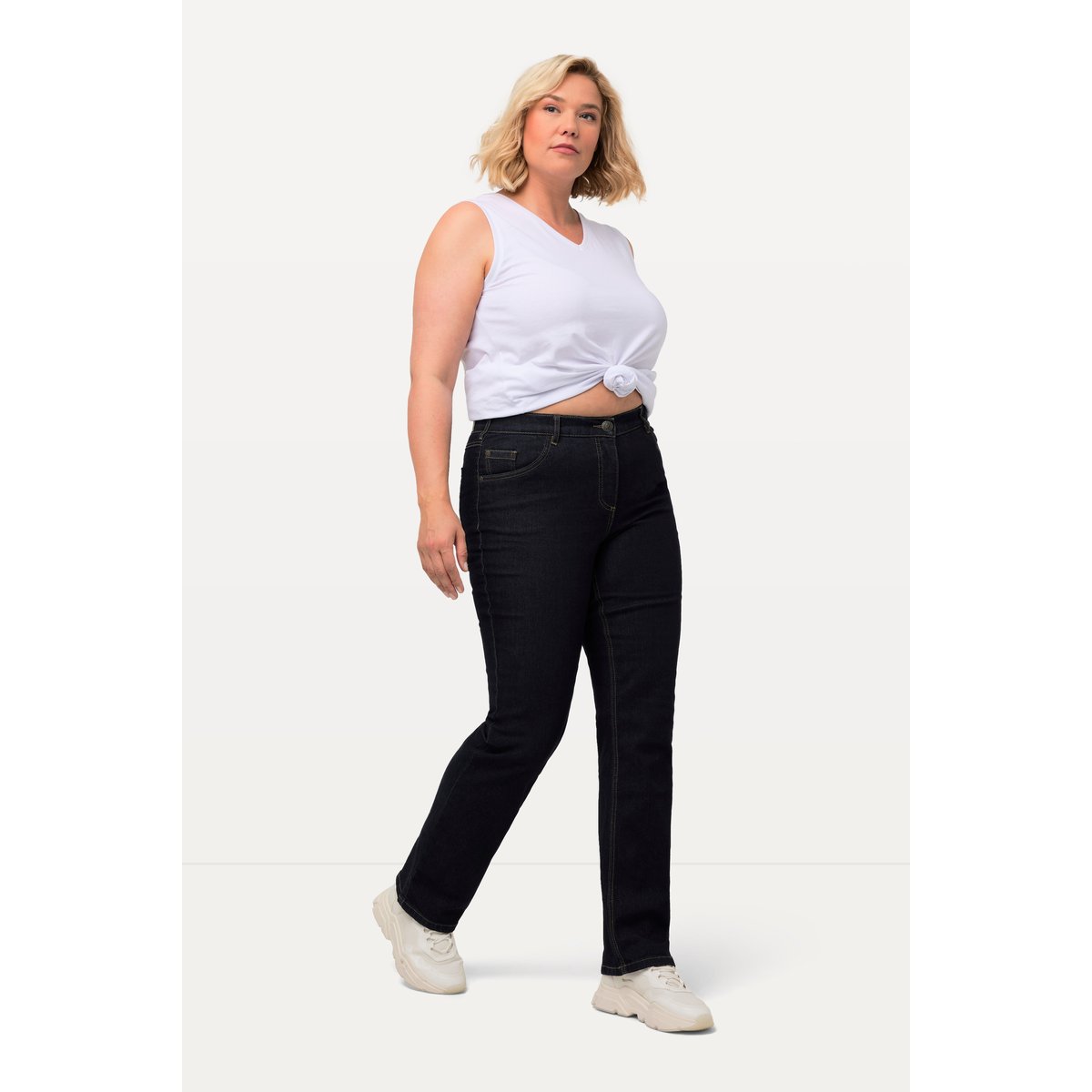 Jean Mandy coupe droite 5 poches jean bleu foncé, ULLA POPKEN