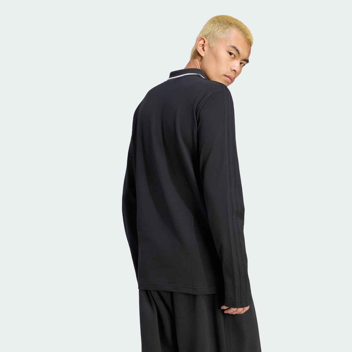 Polo Manches Longues Côtelé Façonné 3 Bandes Polo Manches Longues Côtelé Façonné 3 Bandes black, adidas Originals