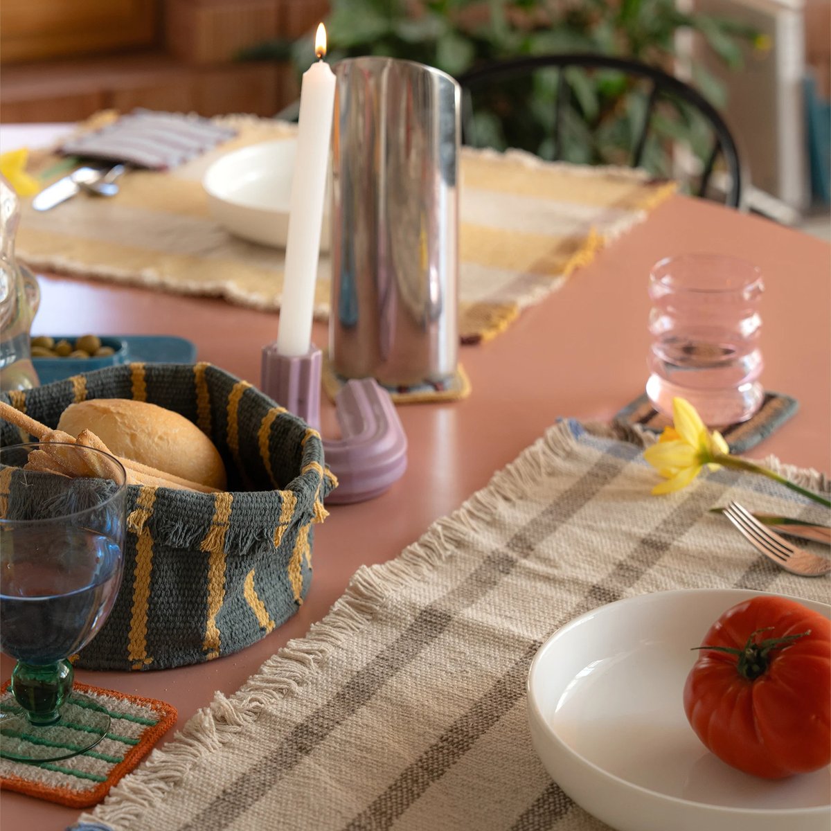 Petit panier COLOR ON naturel, miel foncé, terrazo, brun, LORENA CANALS