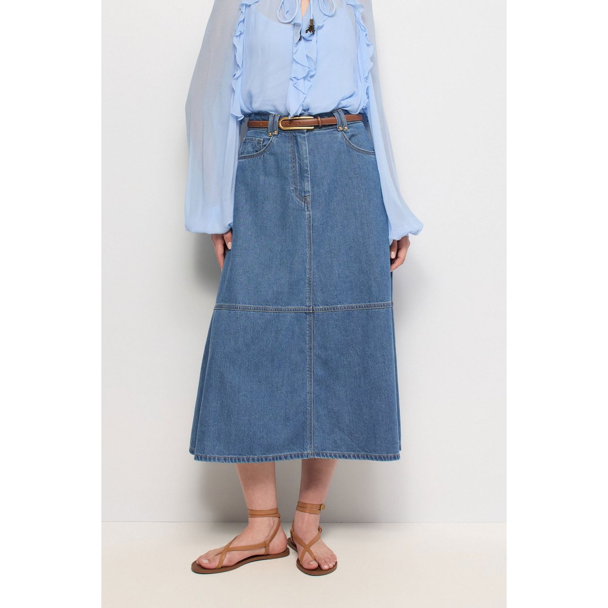JUPE MIDI EN LIGHTDENIM bleu, SALSA JEANS