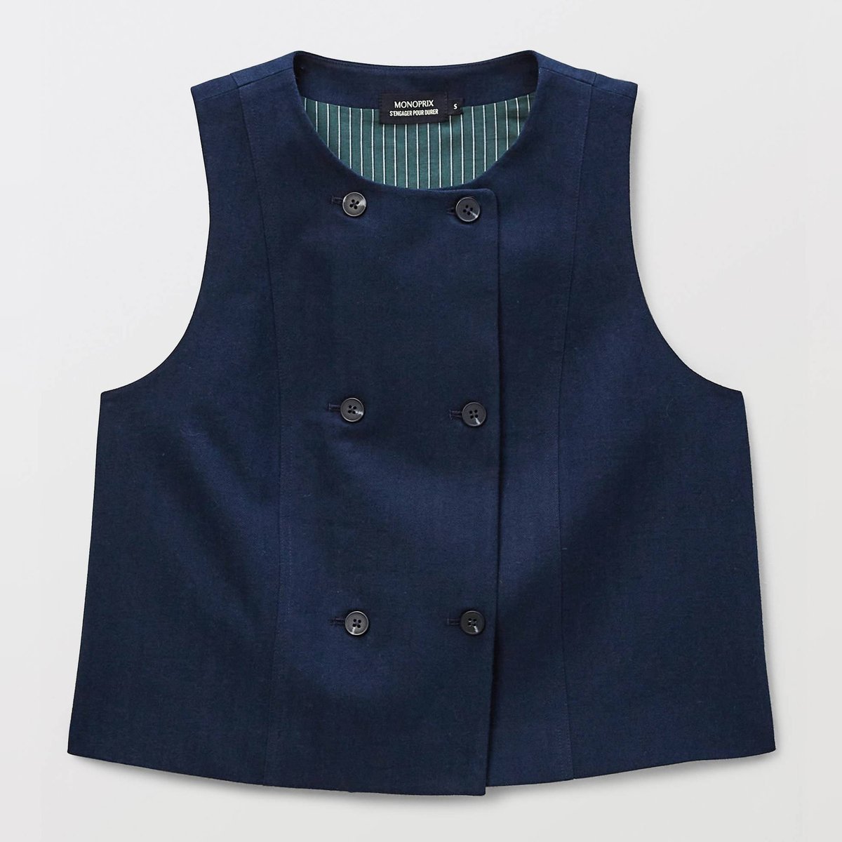 Top sans manches uni en coton BIO GOTS black iris, MONOPRIX