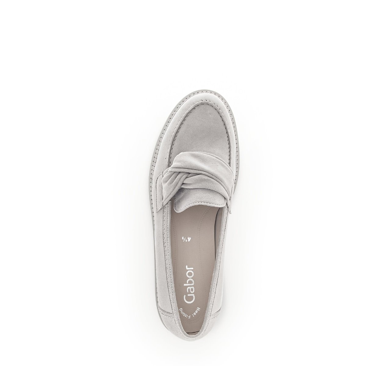 Mocassins en suède à talon décroché gris, GABOR