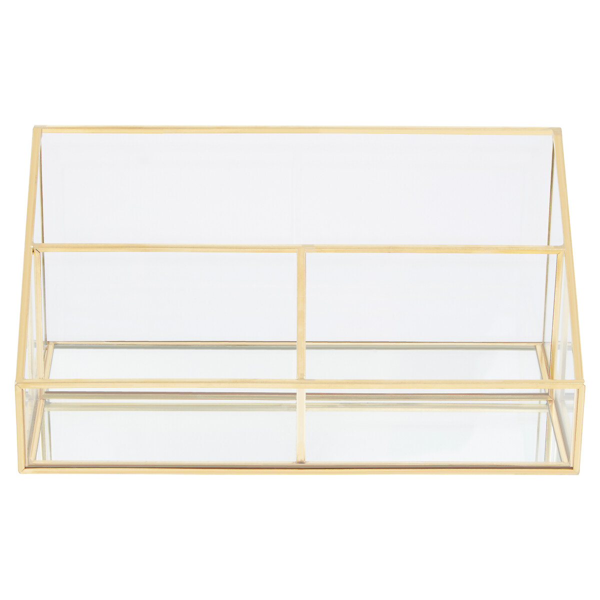 3 Compartment Cosmetics Organiser gold-coloured, SO'HOME