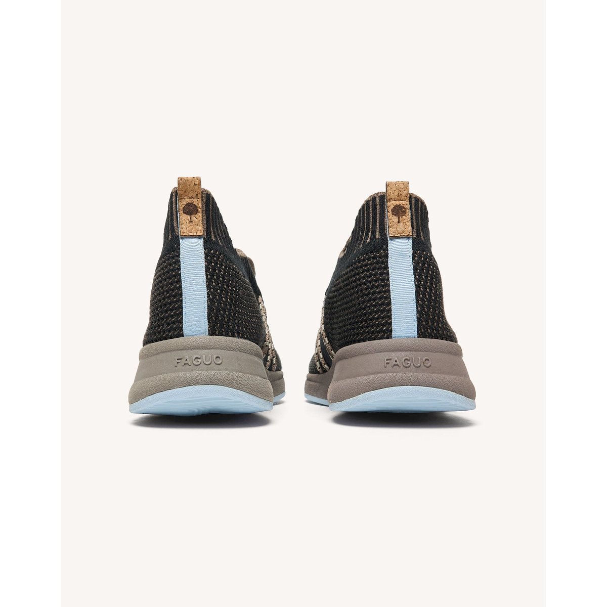 Baskets running en tencel noir, FAGUO