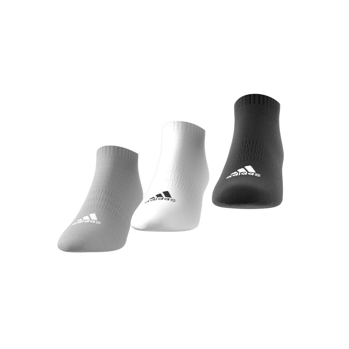Lot de 3 paires de socquettes matelassées noir + blanc + gris, adidas Performance
