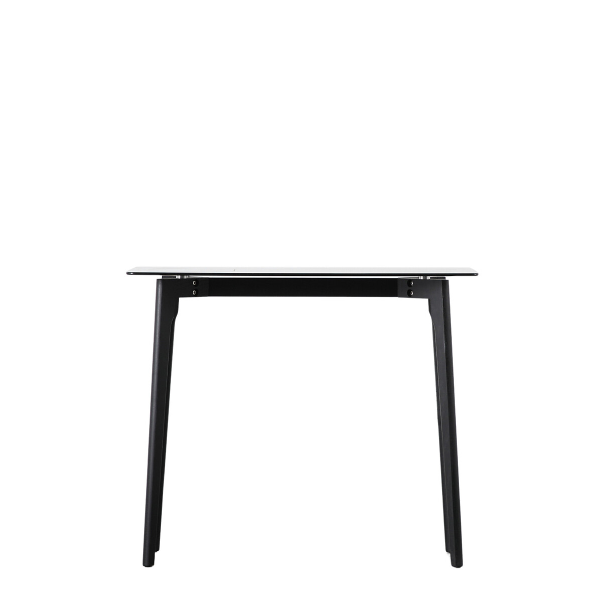 Tinsukia Black Oak and Glass Console Table black, SO'HOME