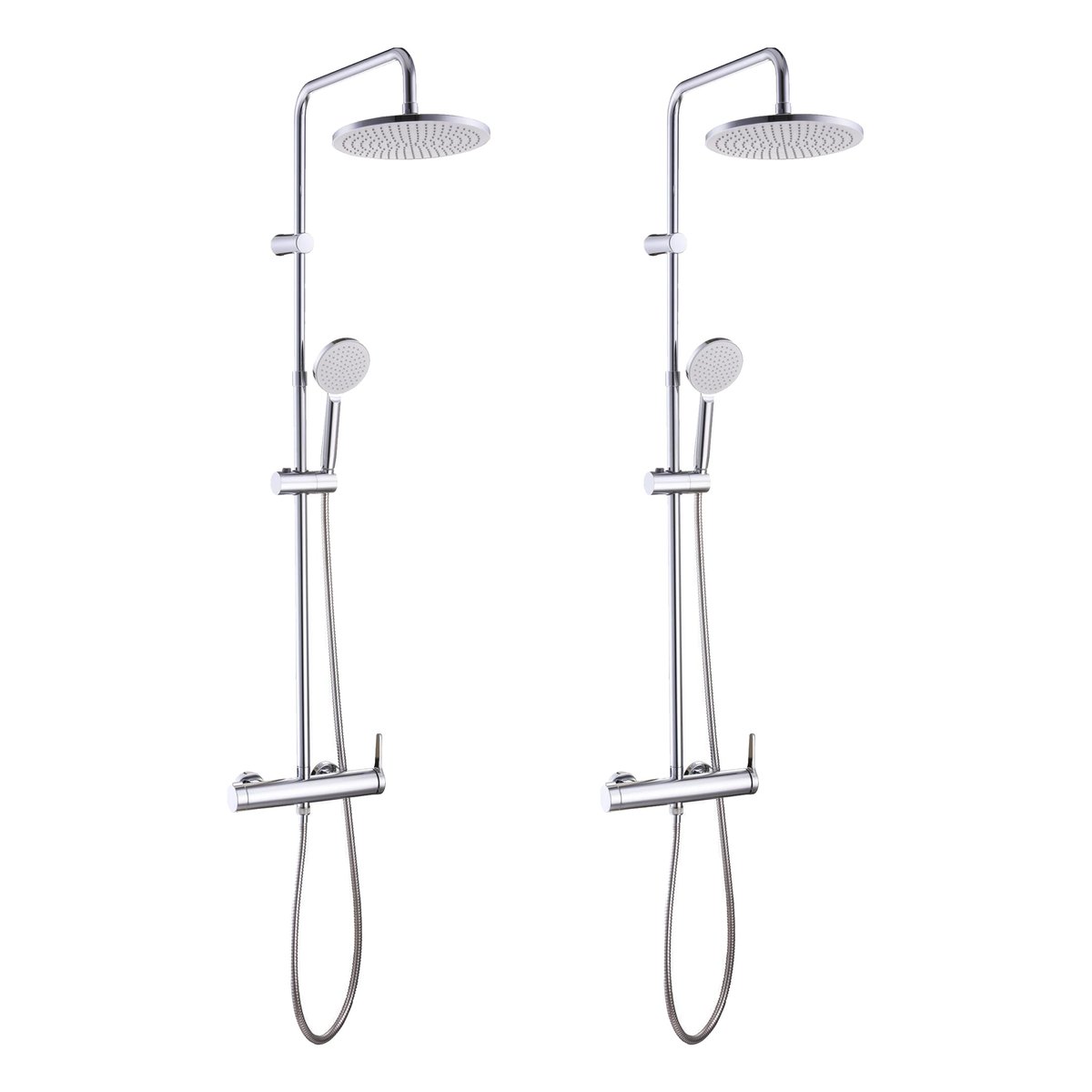 Lot de 2 colonnes de douche avec mitigeur, ESSENTIAL chrome, SENSEA