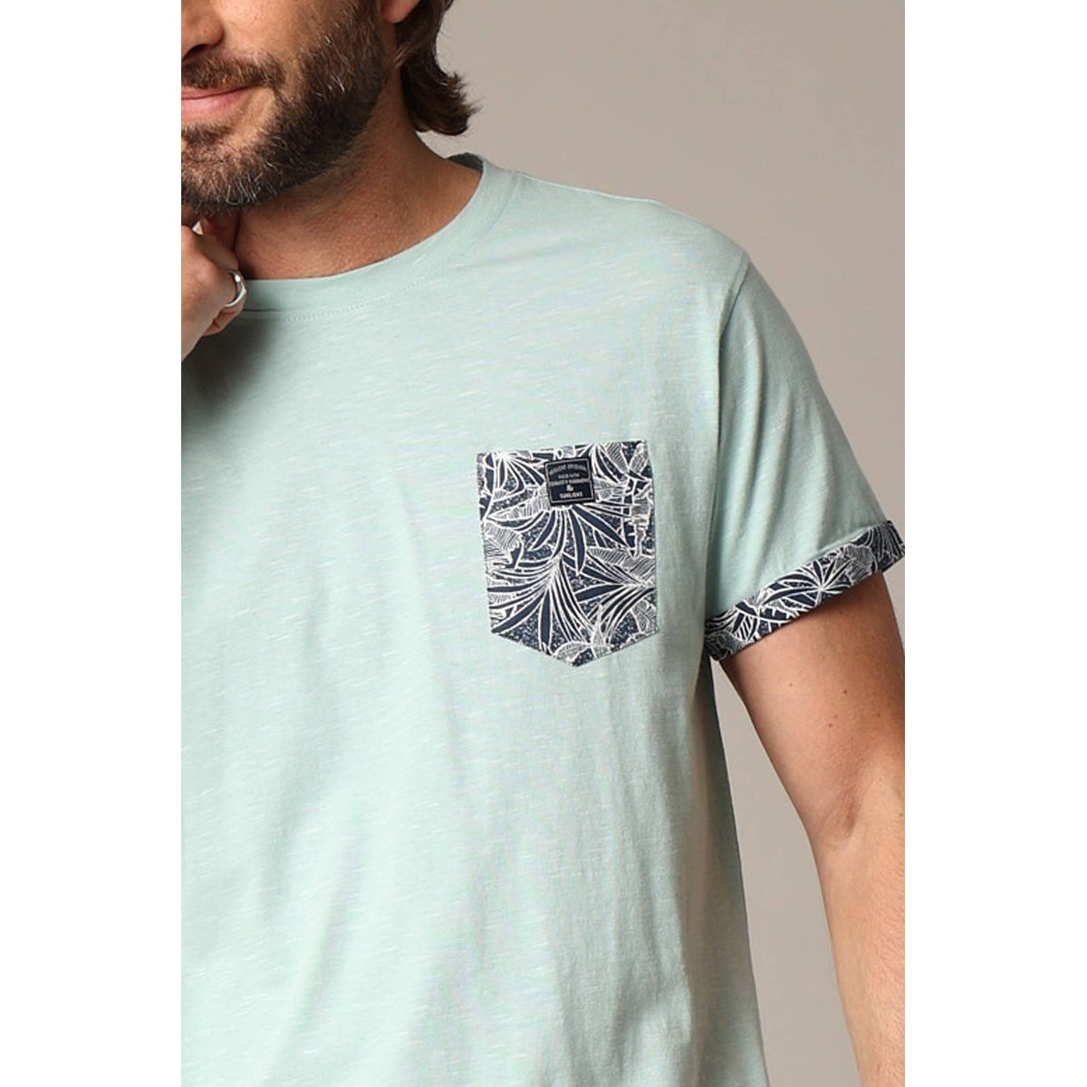 T-shirt en coton et col rond SHAMAR artic, DEELUXE