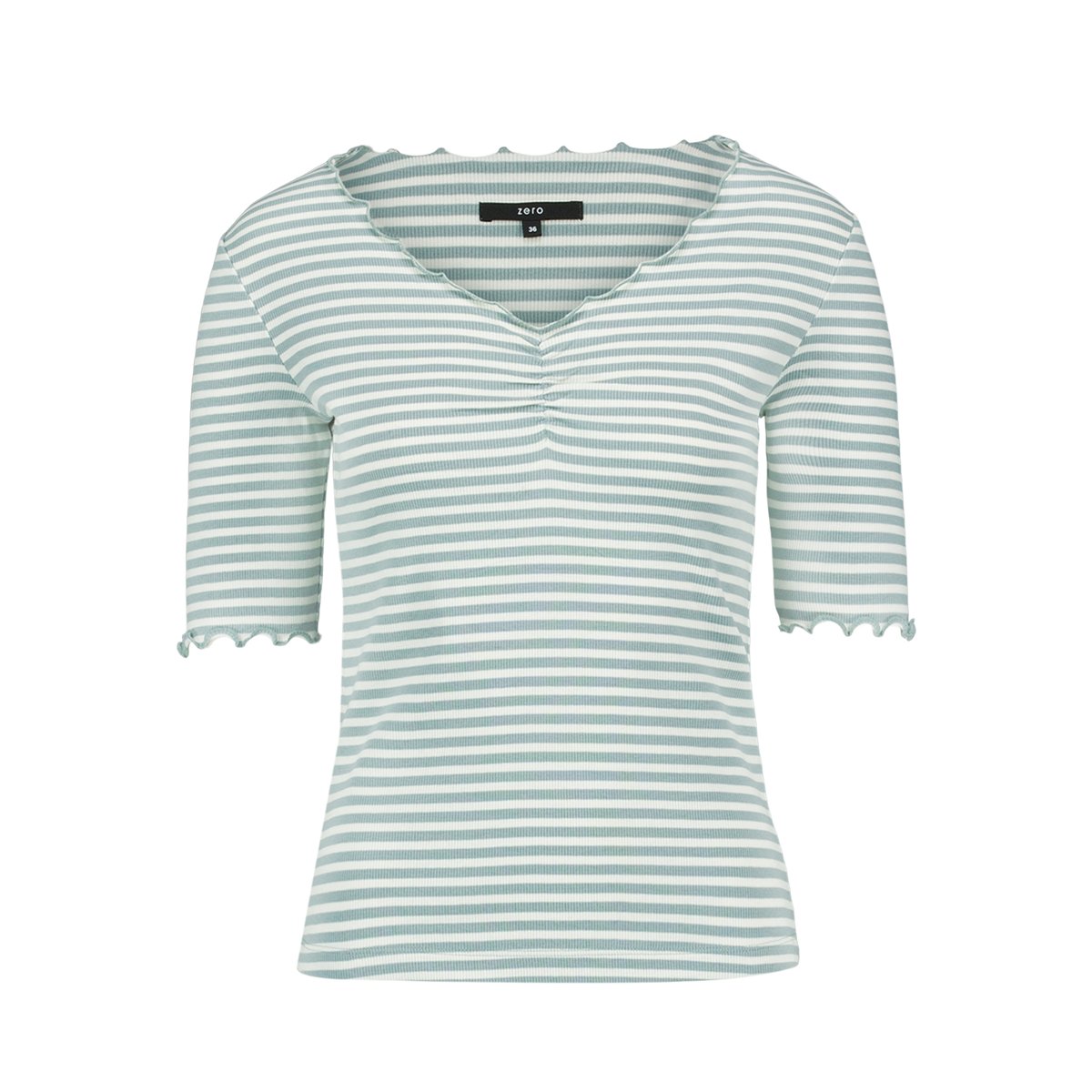 T-shirt à fronce blue/cream, ZERO