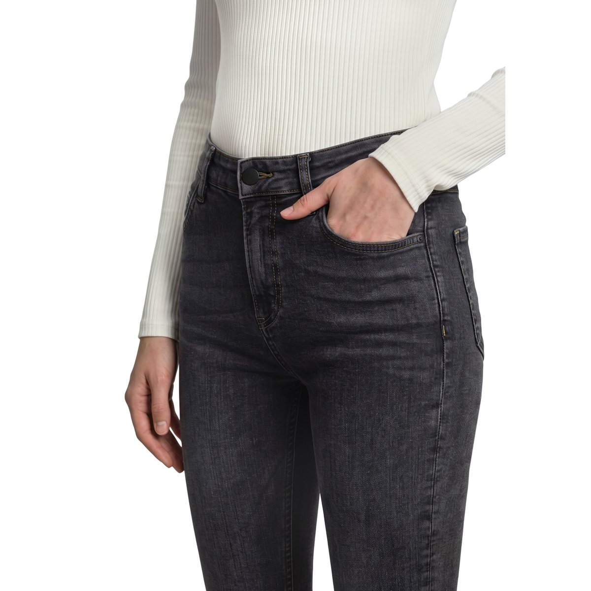 Jeans modèle Kaj skinny cropped en coton biologique mélangé gris, MARC O’POLO DENIM