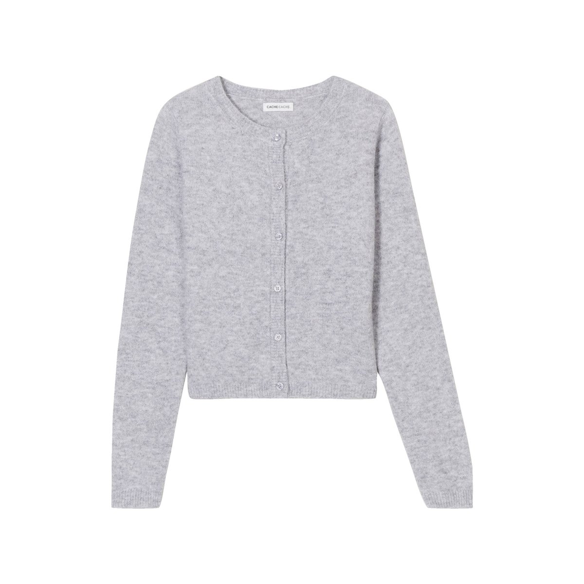 Gilet boutonné manches longues gris foncé, CACHE CACHE