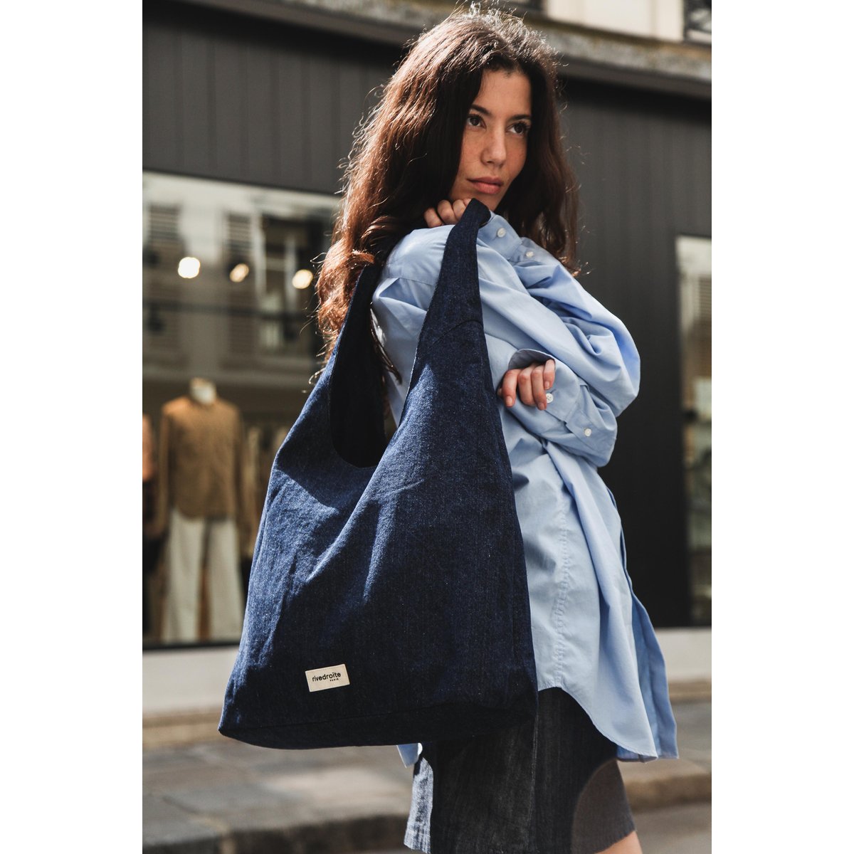 Sac seau denim RICHELIEU denim brut, RIVEDROITE