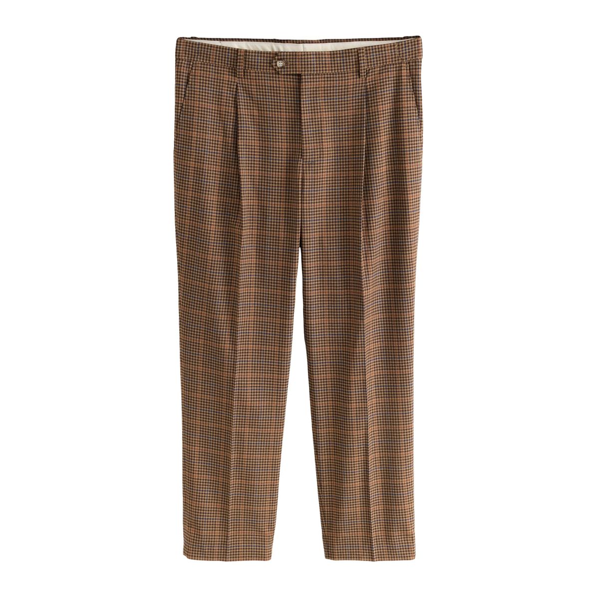 Pantalon de costume ajusté à carreaux marron, NEXT