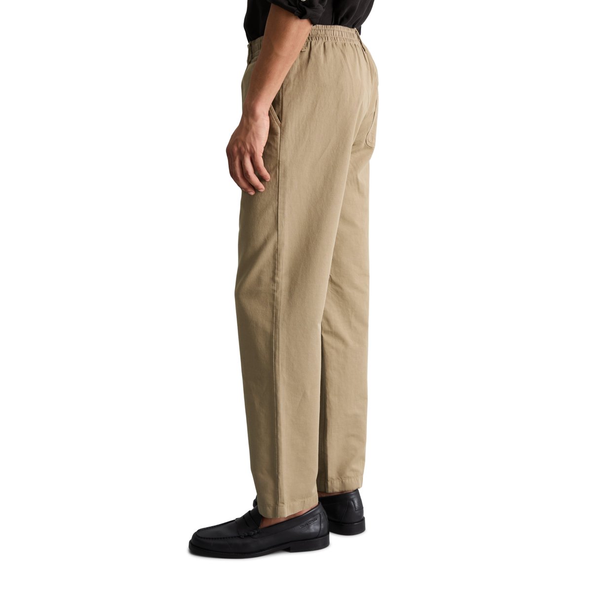 Chino modèle Filip relaxed en coton bio et en lin marron, MARC O’POLO DENIM