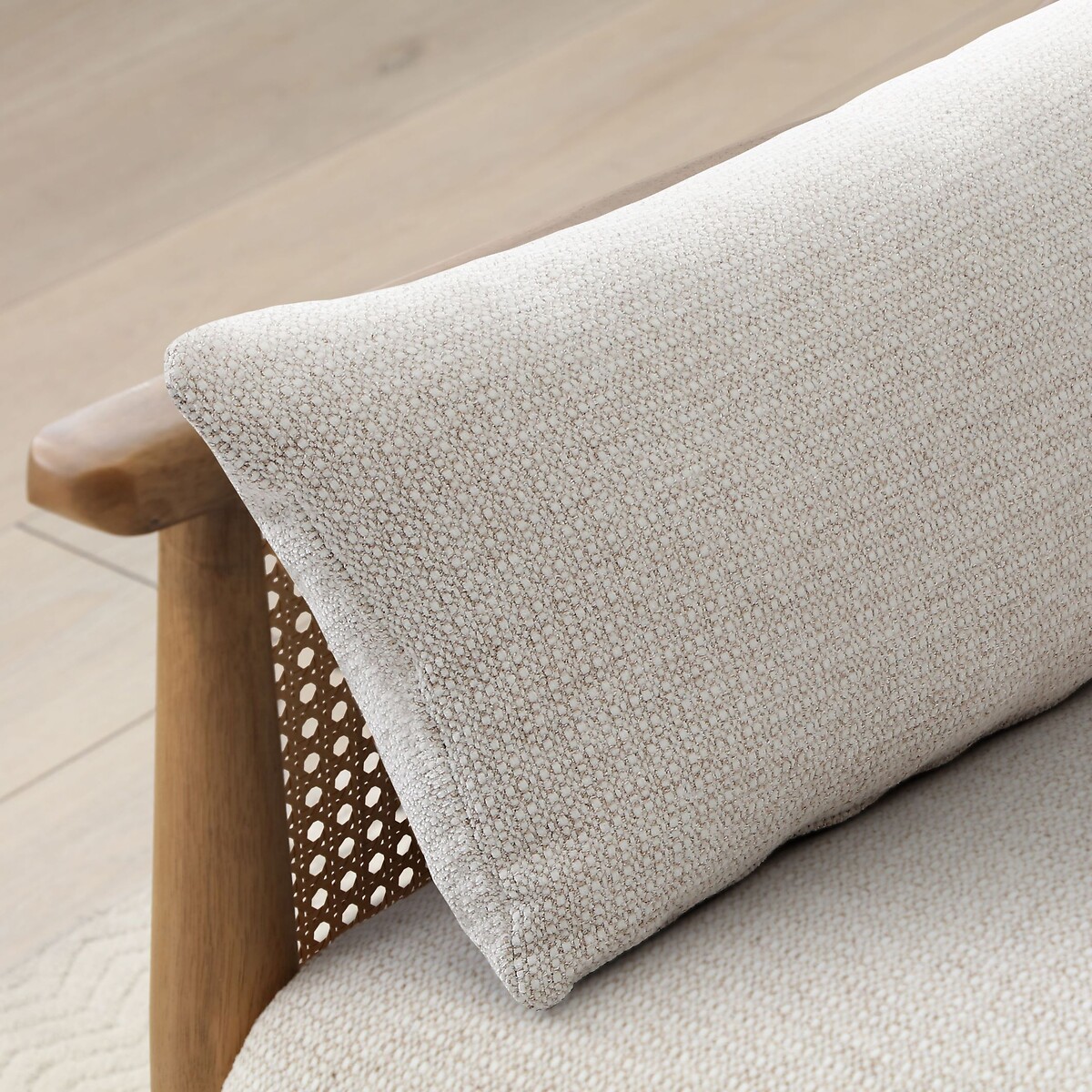 Ziva Chenille 3-Seater Sofabed with Rattan Arms natural, ÉDITÉ