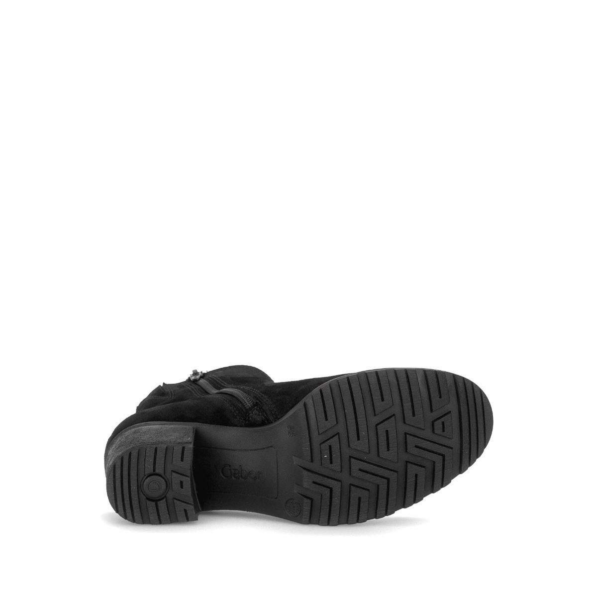 Bottines en cuir à talon décroché noir velours, GABOR