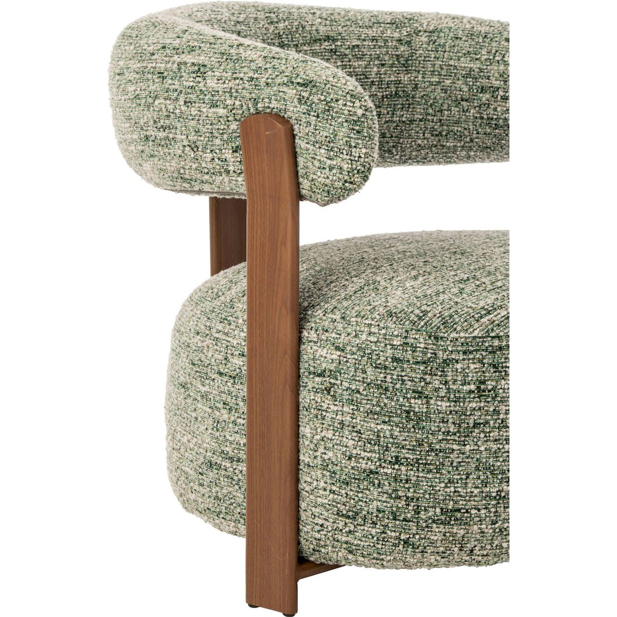 Fauteuil lounge en tissu texturé vert olive, RECOLLECTION