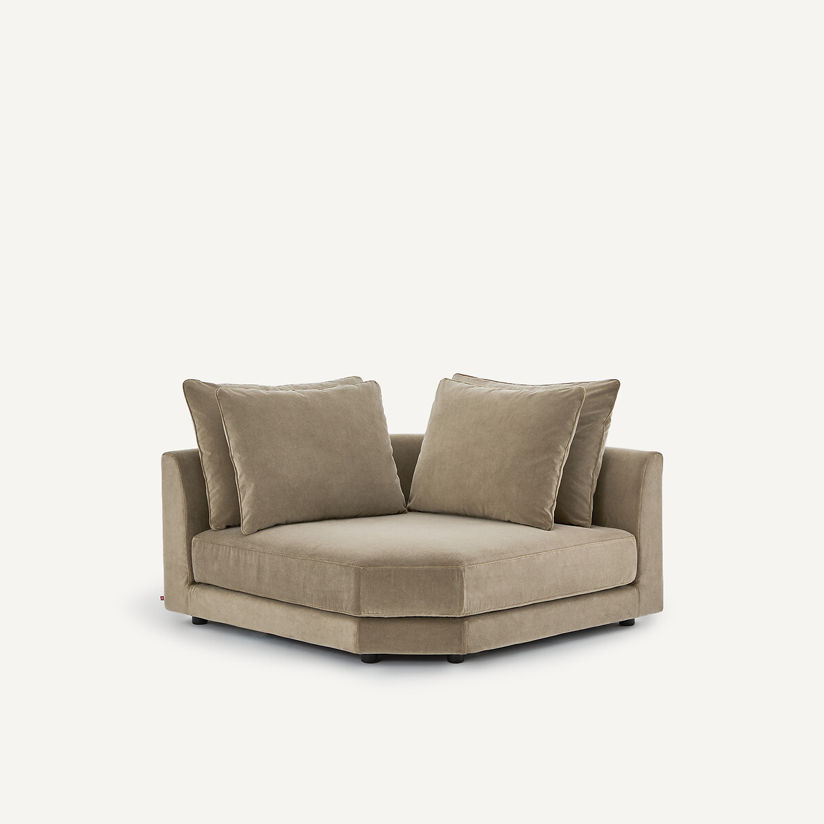 Modulares Ecksofa in stonewashed Velours, TIBERIO shiitakegrau, AM.PM