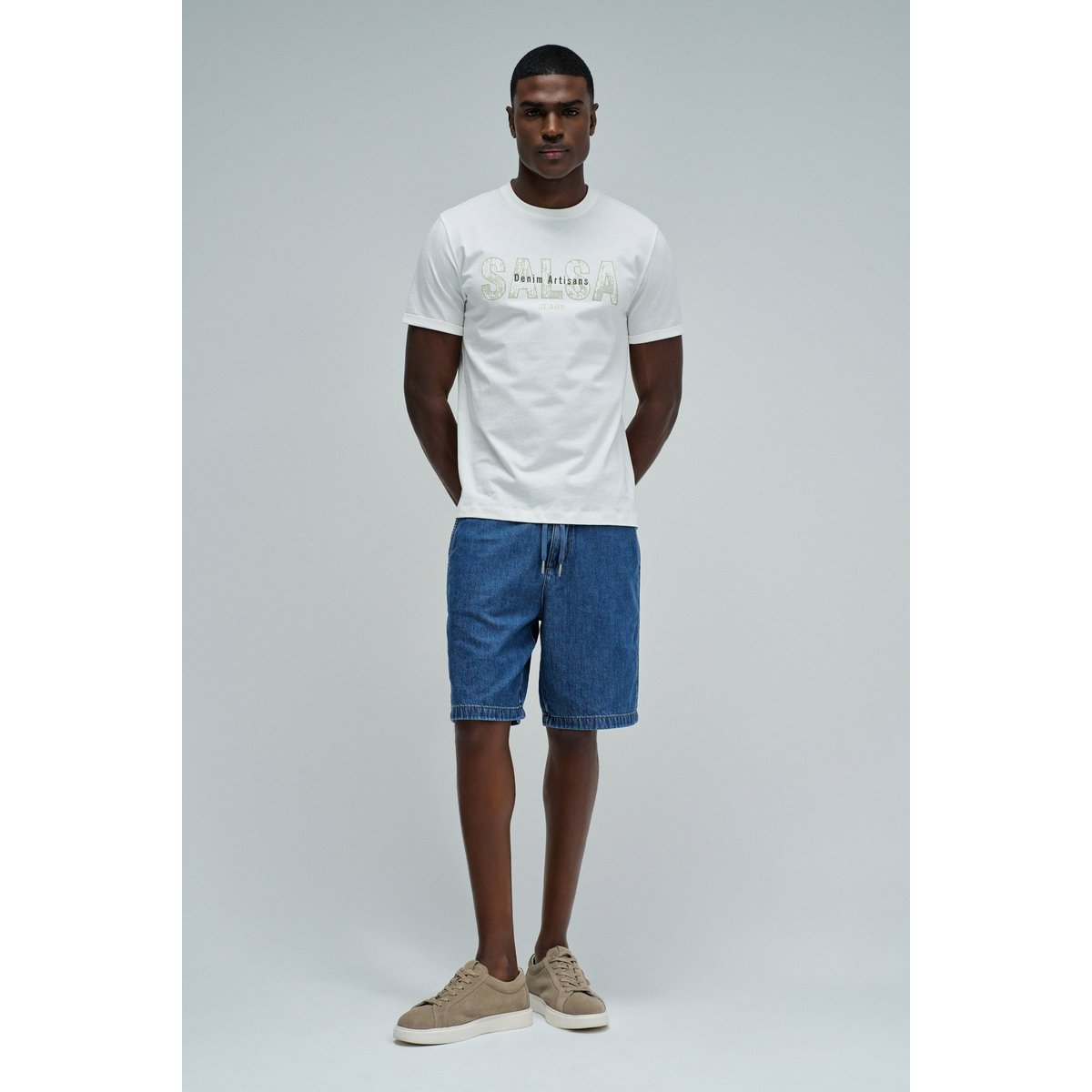 T-SHIRT AVEC BRANDING beige, SALSA JEANS