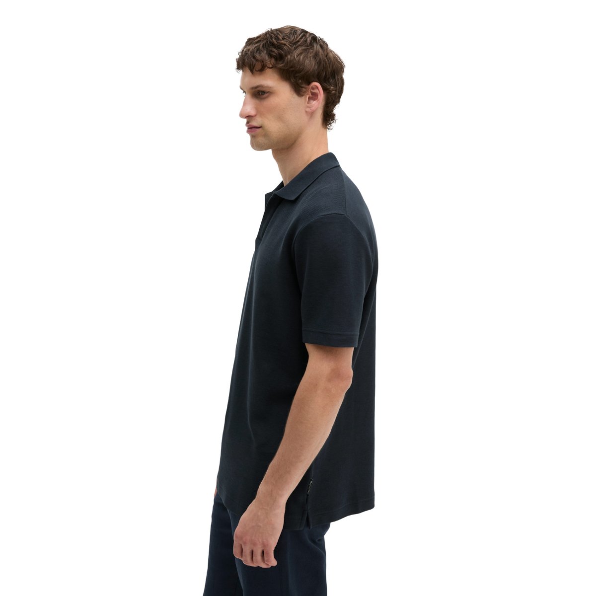 Polo coupe classique en pur coton bio bleu foncé, MARC O'POLO