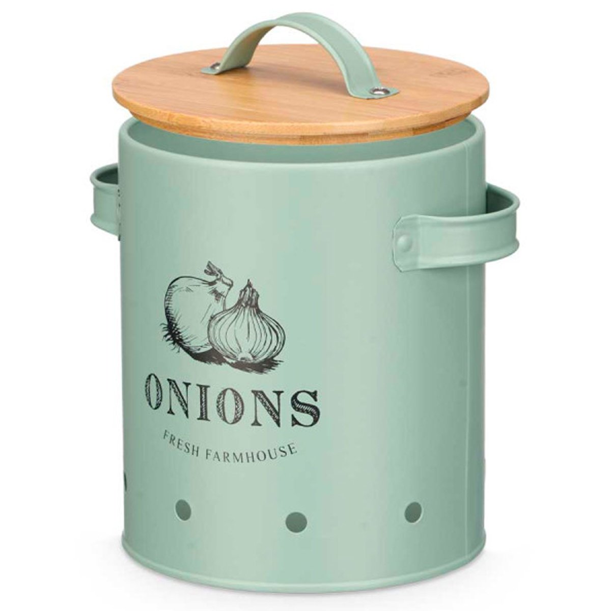 Boîte à oignons en métal vert 14x17.5x20cm vert, WADIGA