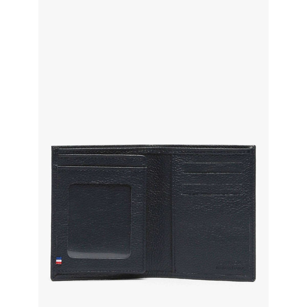 Portefeuille porte-cartes Madras cuir marine, ETRIER