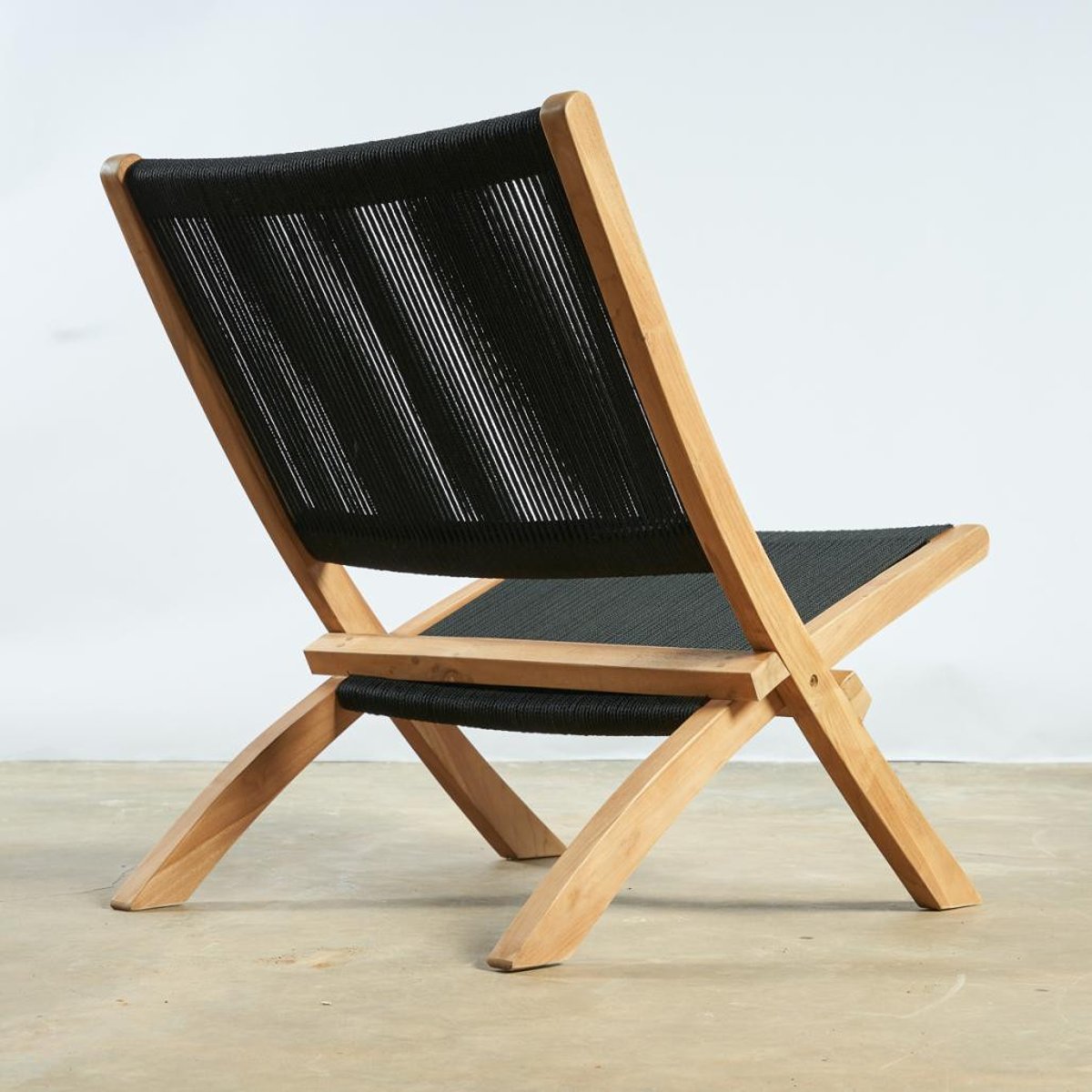 Fauteuil jardin lounge en corde noir Jala noir, WANDA COLLECTION