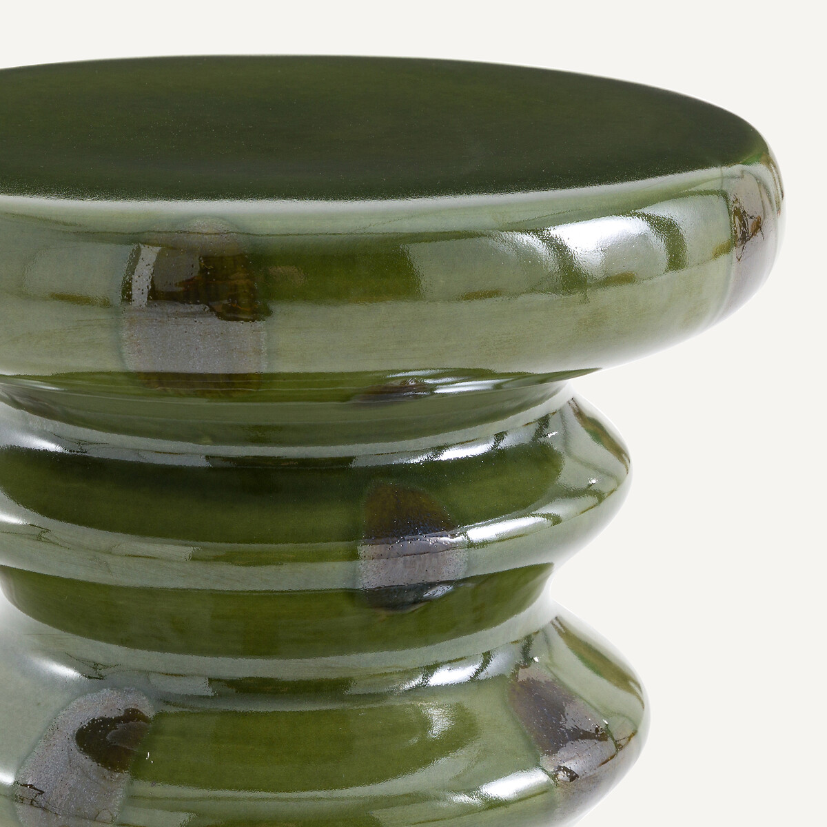 Lulla Glazed Ceramic Side Table green anduze, AM.PM