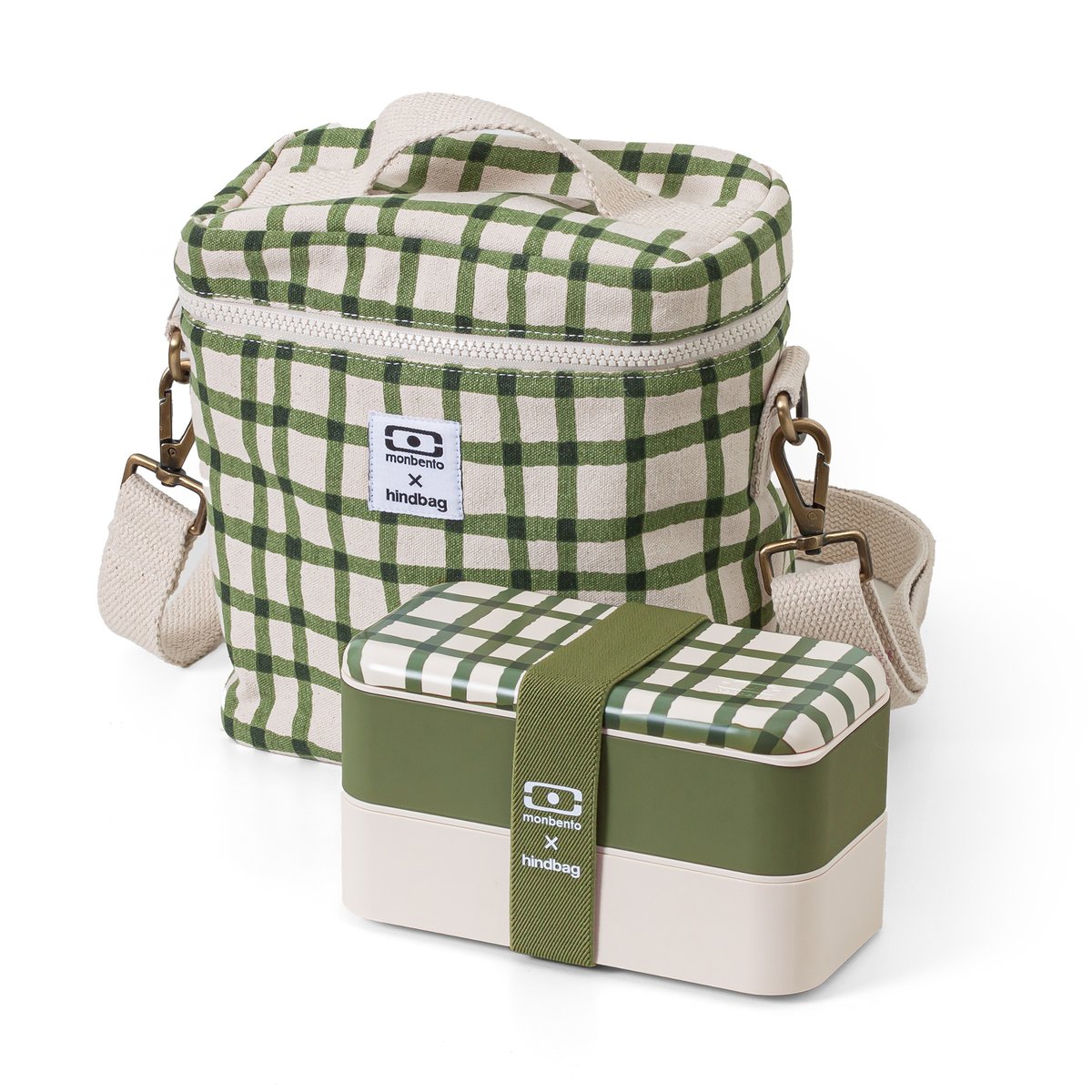 Set lunch box et sac isotherme monbento® x Hindbag vert olive, MONBENTO